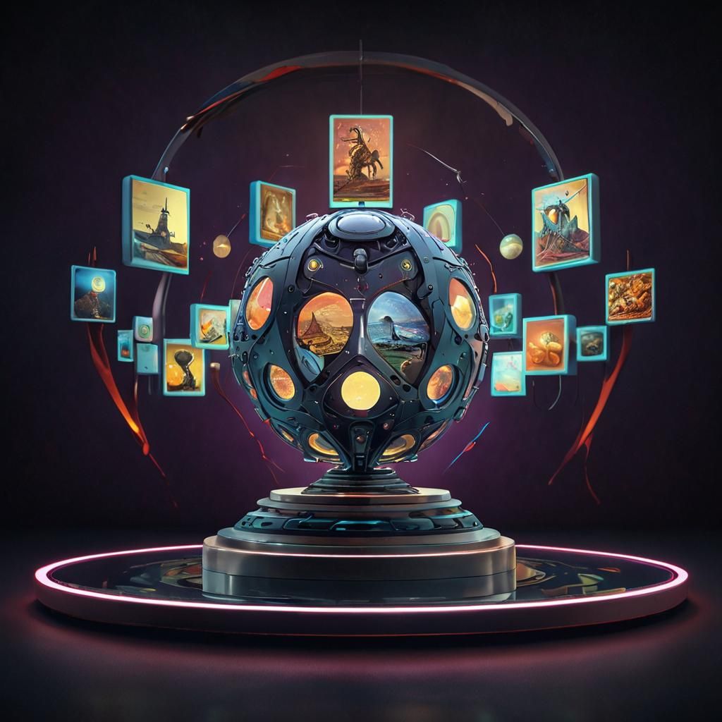 Futuristic Toy Projecting Storybook Images as Digital Collag...