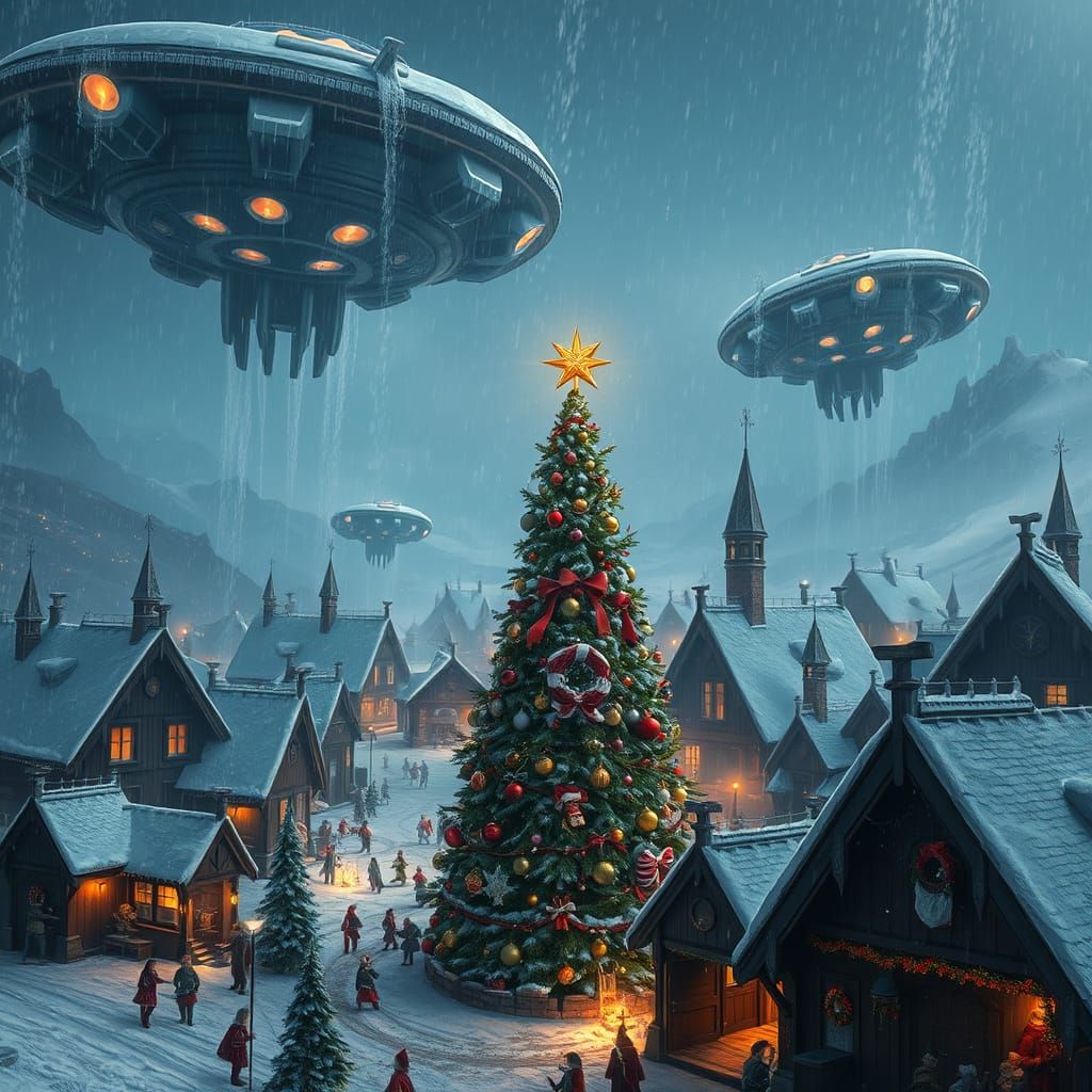 Alien Invasion of Santa's Elf Village