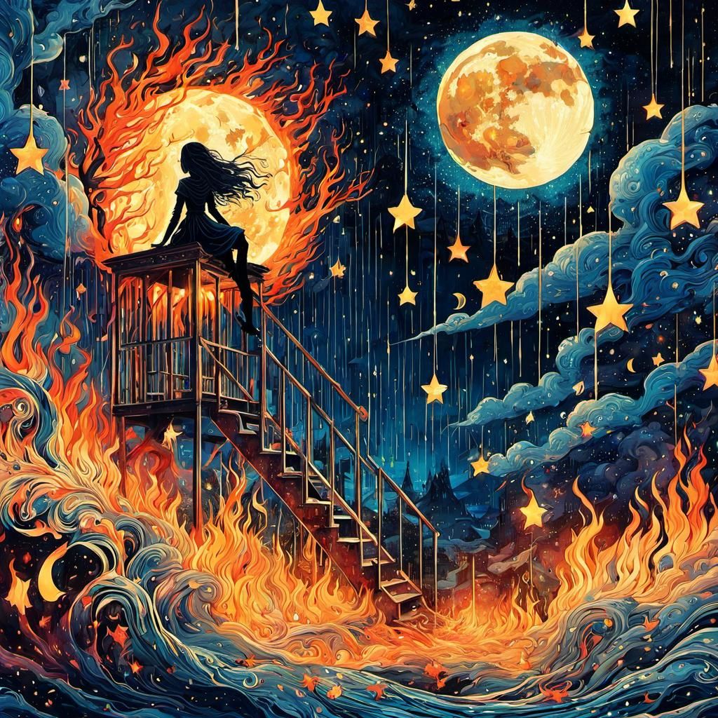 Macabre Starry Night: Setting Fire to the Rain