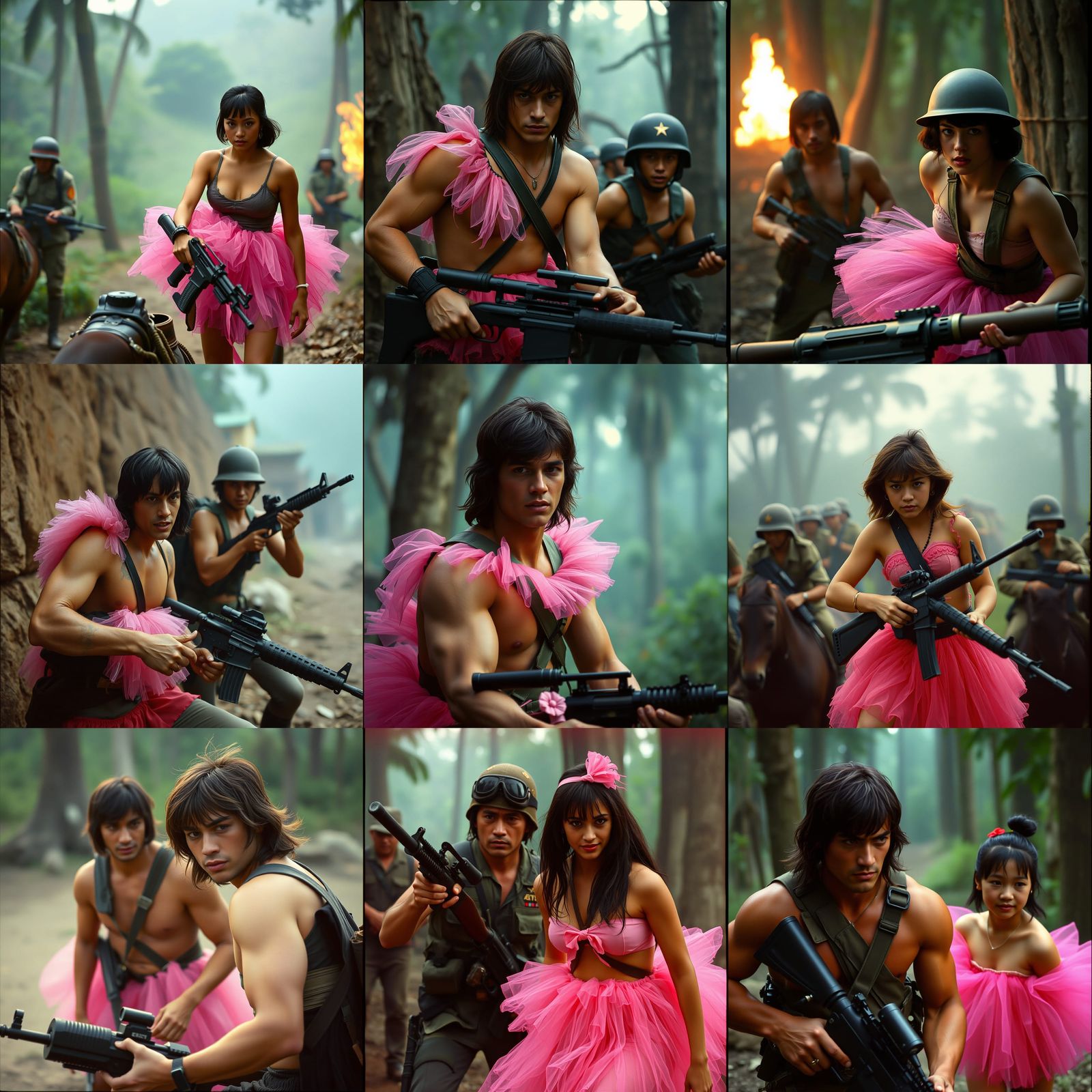 Rambo in Pink Tutu: Vietnam War Film Still