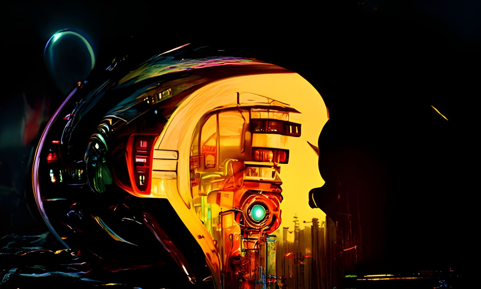 Steampunk Sci-Fi Digital Illustration in 8K Resolution