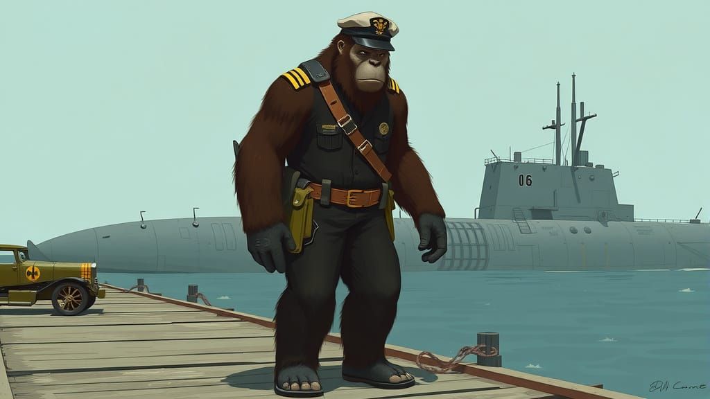 Bigfoot Joins Navy: Sci-Fi Digital Art
