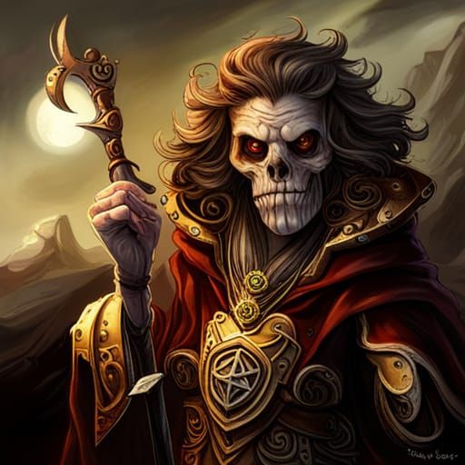 Lion Necromancer in Robes: Fantasy Concept Art