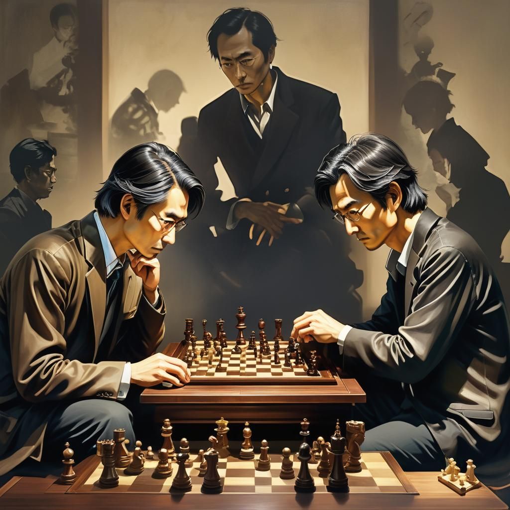 Kiyotaka Ayanokoji and Manabu Igarashi, engaged in a intense...