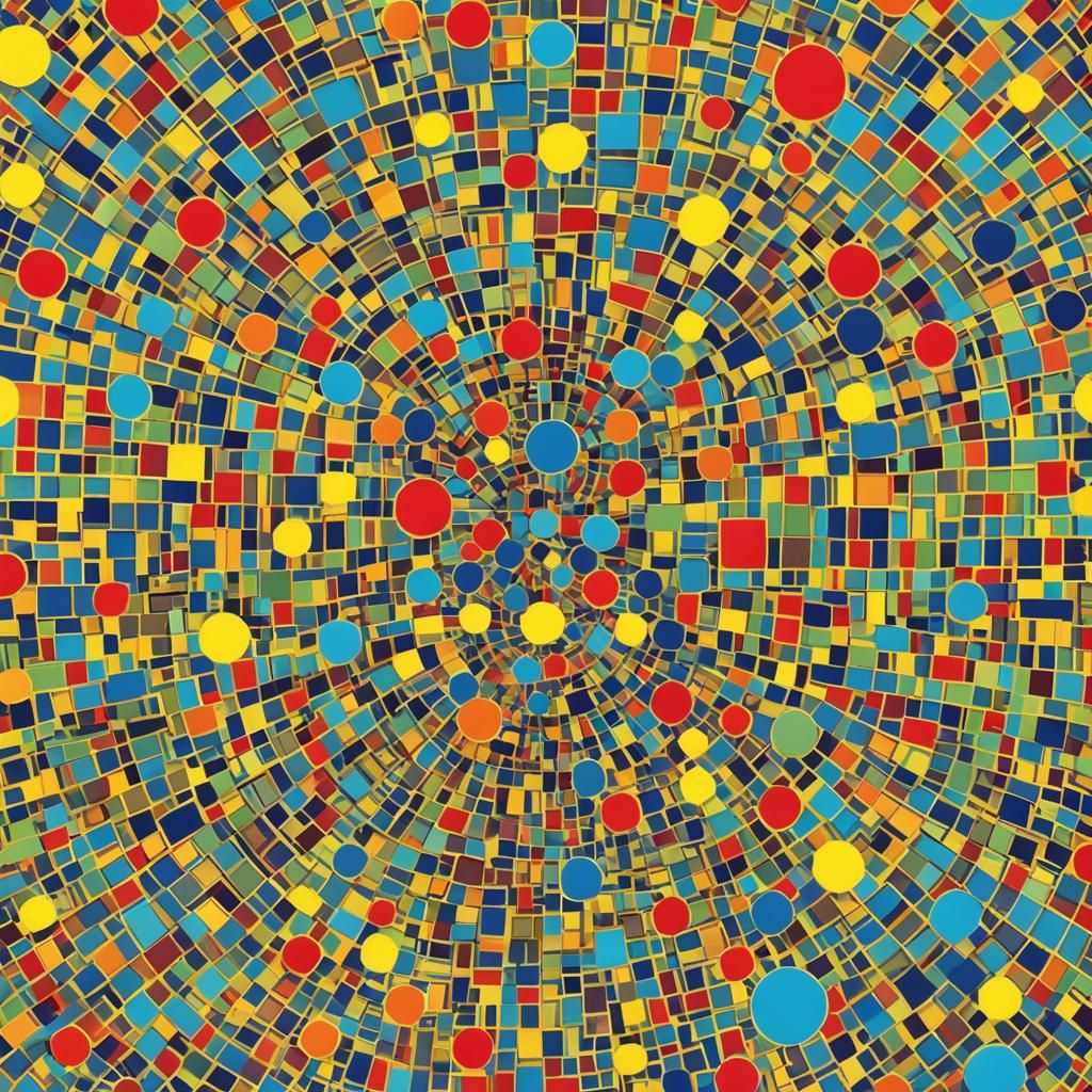 Duolingo as Pop Art Screen Print in Bauhaus Style