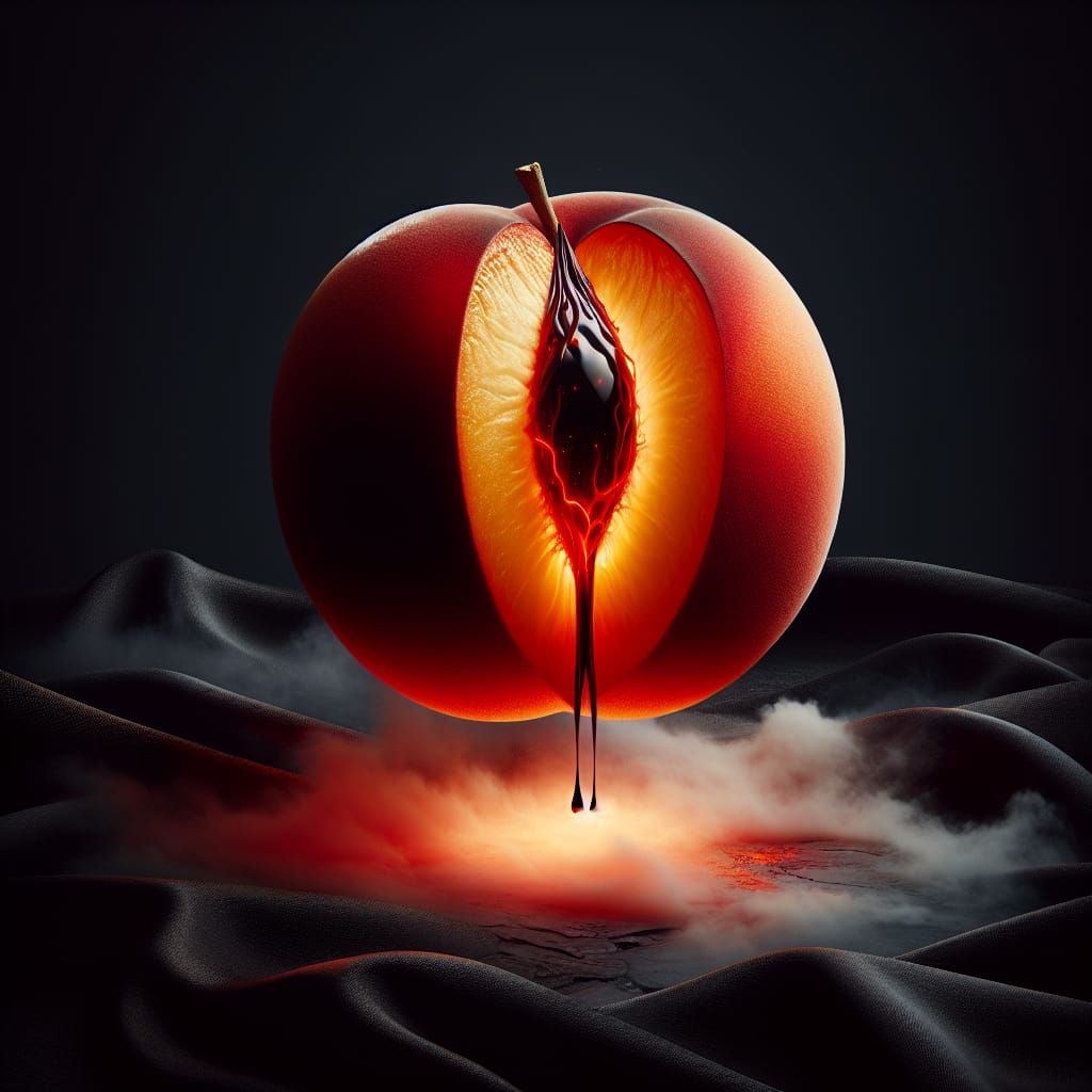 Mystical Copper Peach with Glowing Cut on Velvet