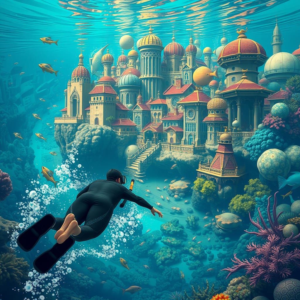 Underwater City Inspired by Miyazaki and Mead