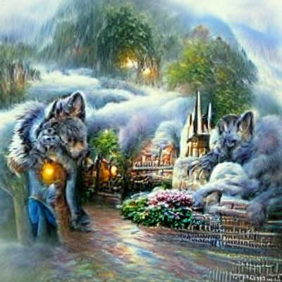 Ethereal Fantasy Boy in Misty Landscape