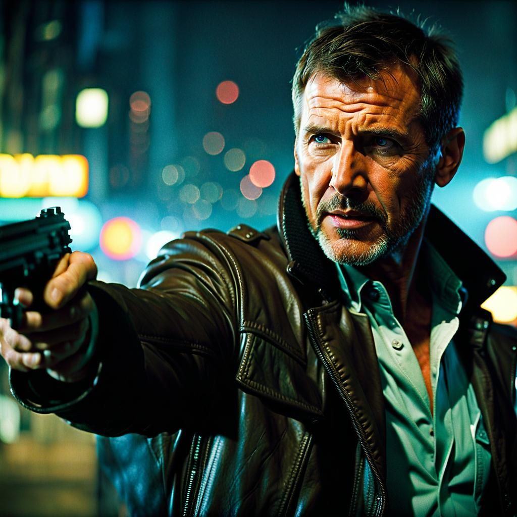 Harrison Ford as Rick Deckard: Cinematic Portrait