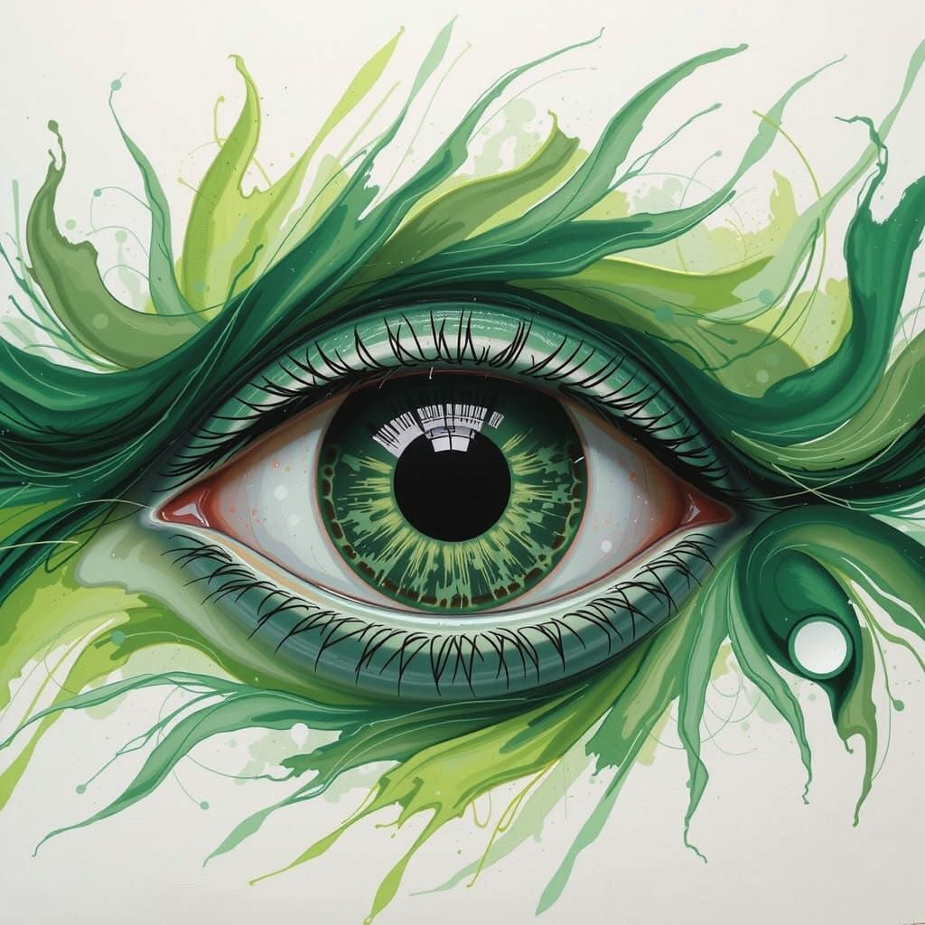 Eye-Shaped Green Design on Earth