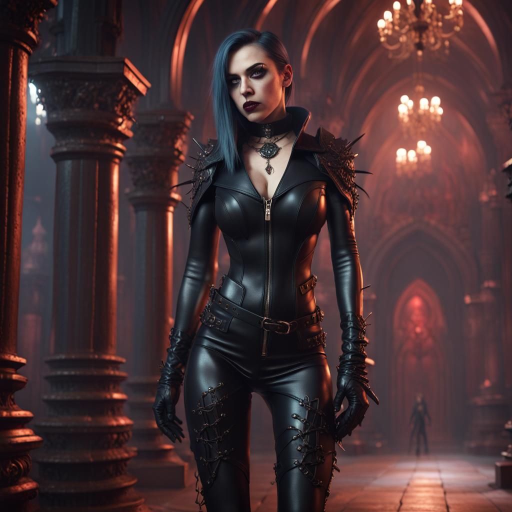 Gothic Woman in Detailed Fantasy Art Style