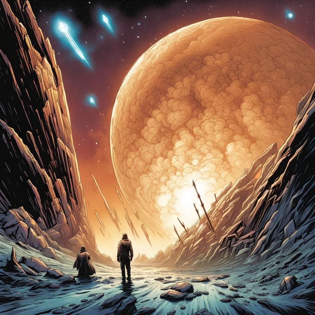 Dying Star in Comic Book Style