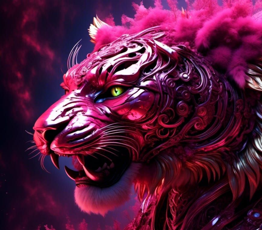 Epic Pink Tiger in Hyperreal Detail