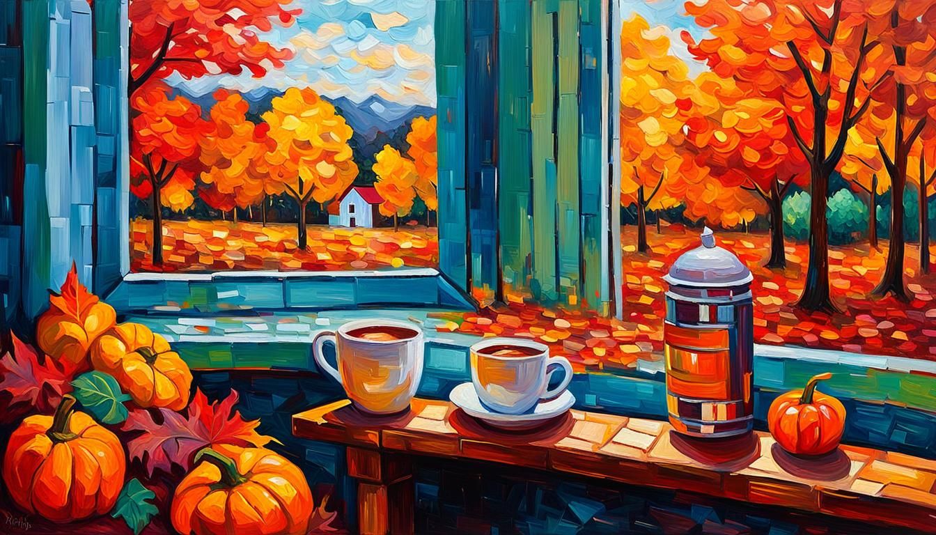 Cozy Corner in Expressionist Impasto Painting