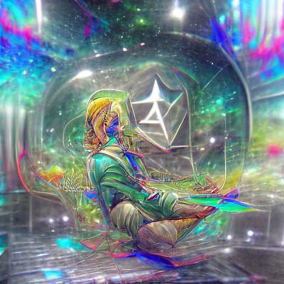 Holographic Astral Cosmic Dreamscape in Mixed Media