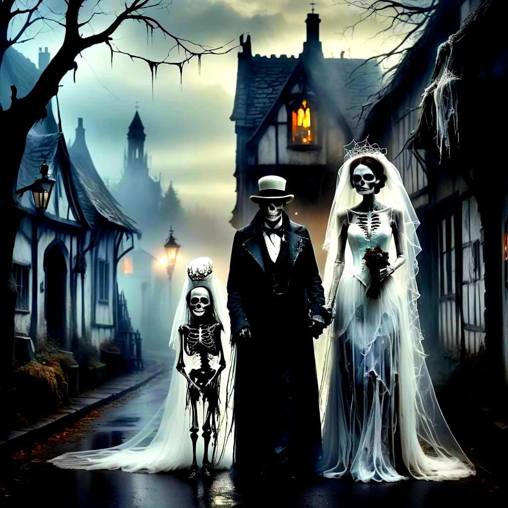 Ghostly Bride and Groom in Hollow's Village