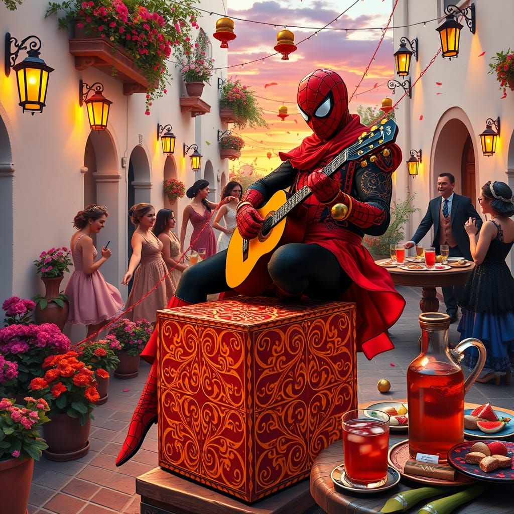 Flamenco Spiderman: A Vibrant Dance of Color and Rhythm