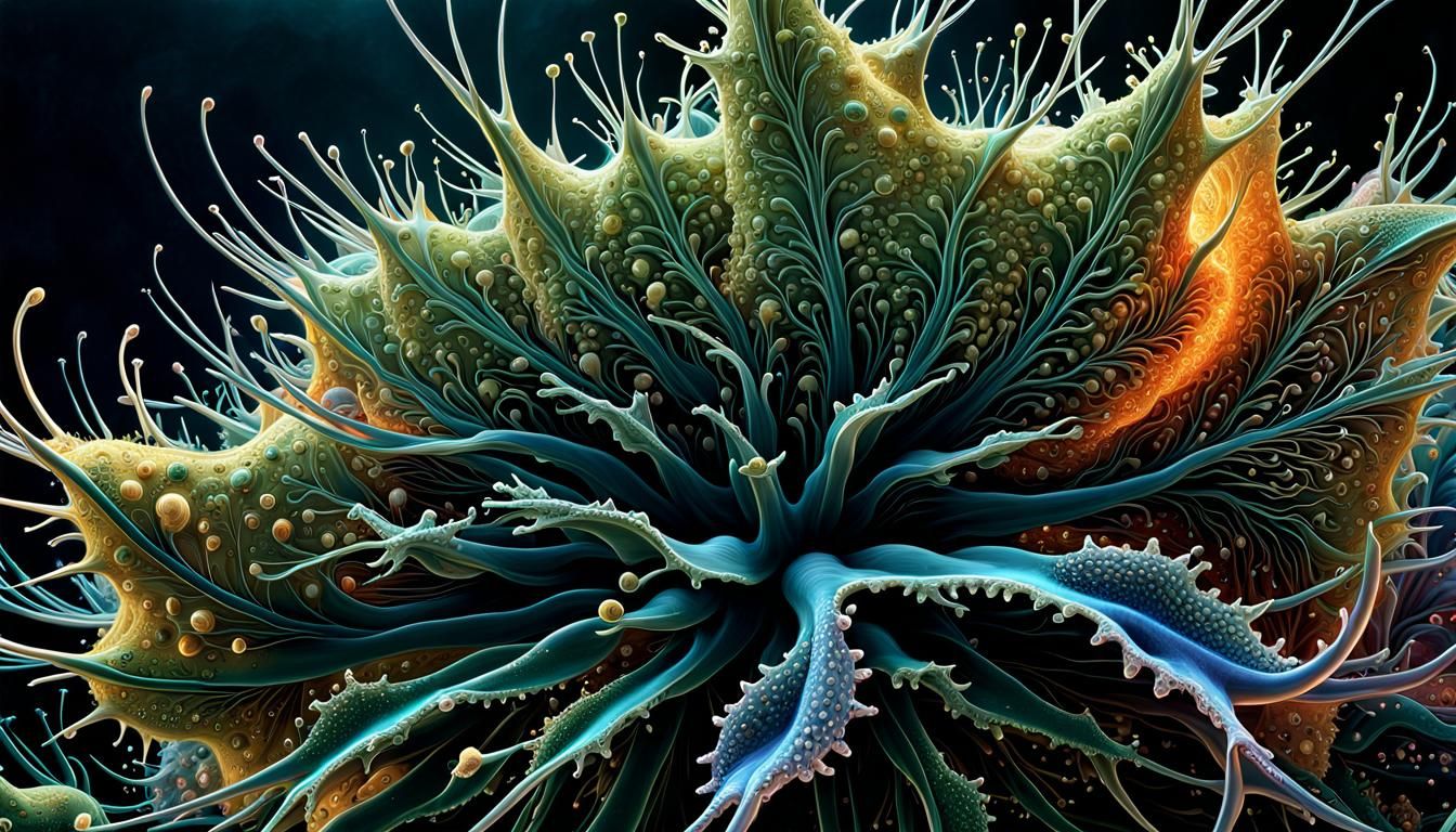 Microscopic Amoebas: Detailed Illustration in 3D