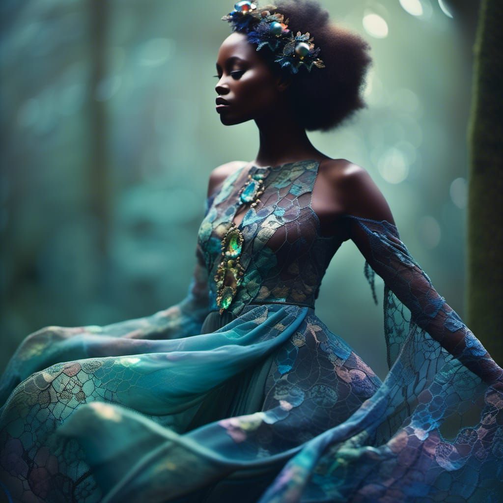 Ethereal Enchantress in Lace and Light