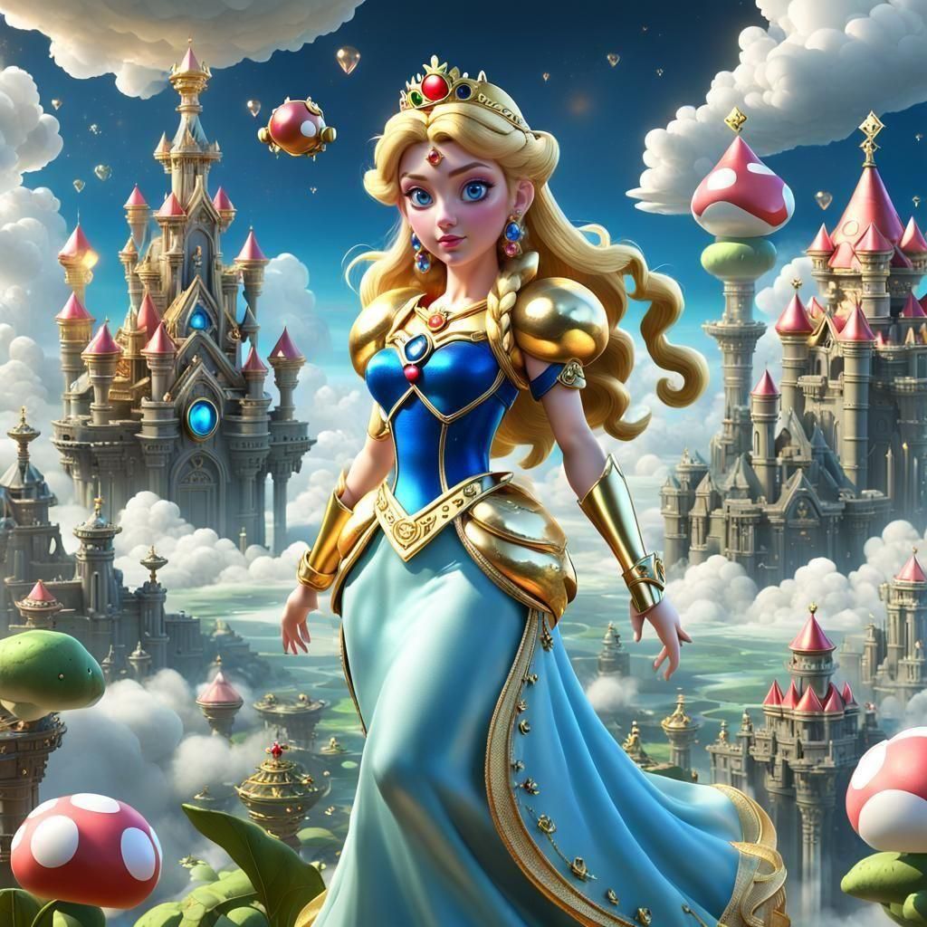 A divine goddess-like interpretation of Princess Peach from ...