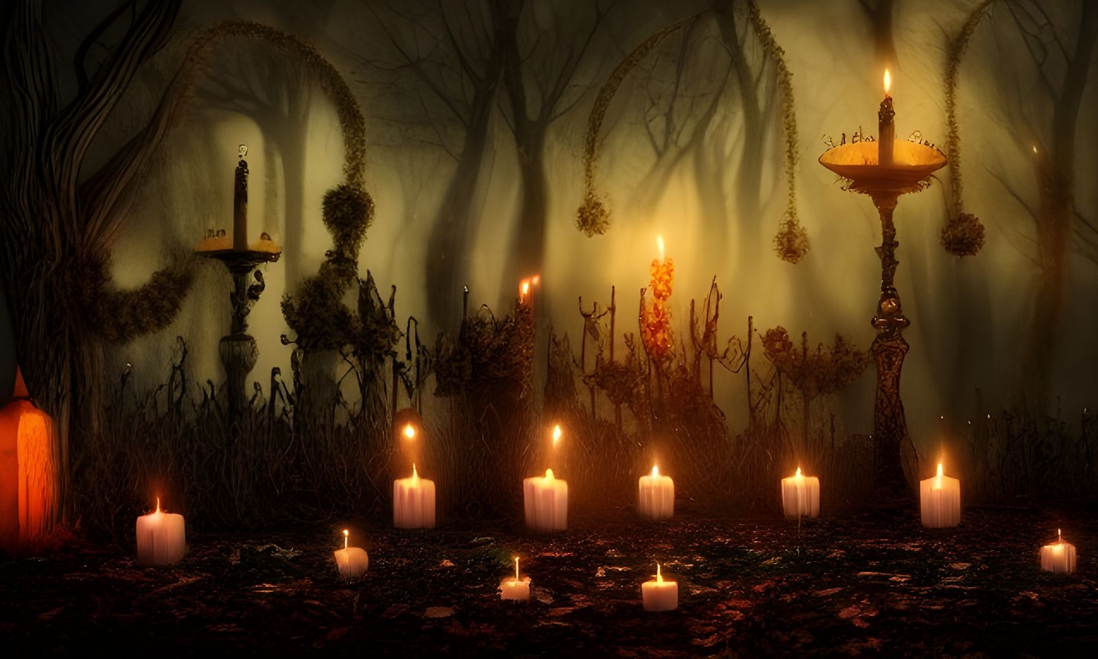 Dark Fantasy Samhain Celebration in Hyper-Realistic Detail