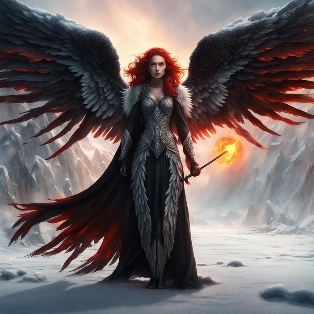 Epic Angel of Death with Ice Wings