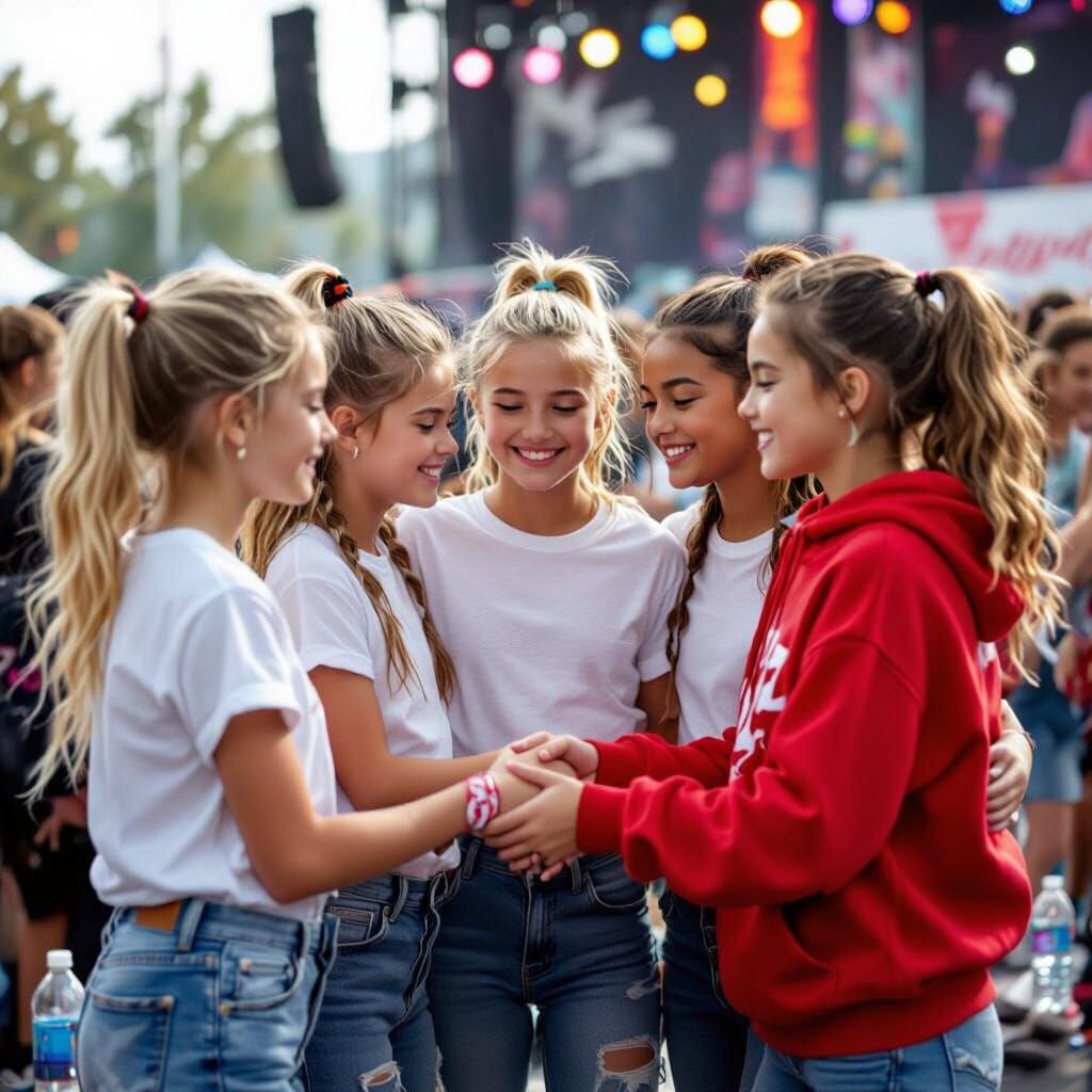 Young Hip Hop Dancers Backstage After Festival Performance
