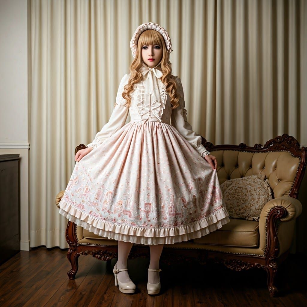 Elegant Young Gentleman in Lolita Dress