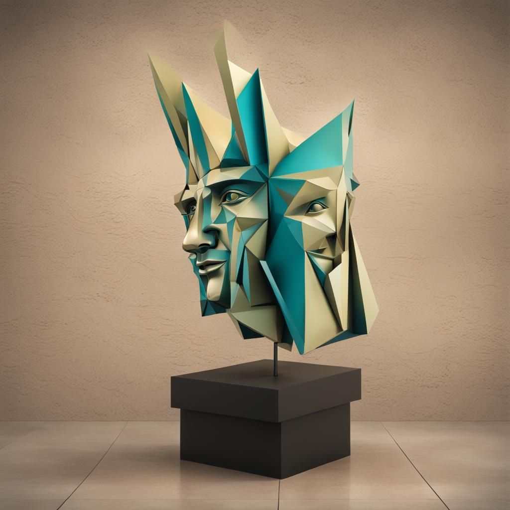 Abstract Picasso Style 4D Rendering
