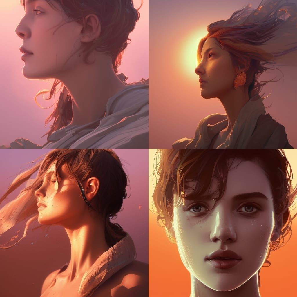 Hyperdetailed Desert Sunrise Portrait