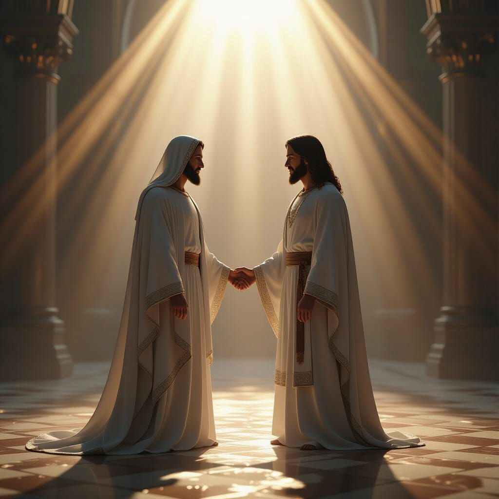 God and Jesus in Divine, Epic Lighting