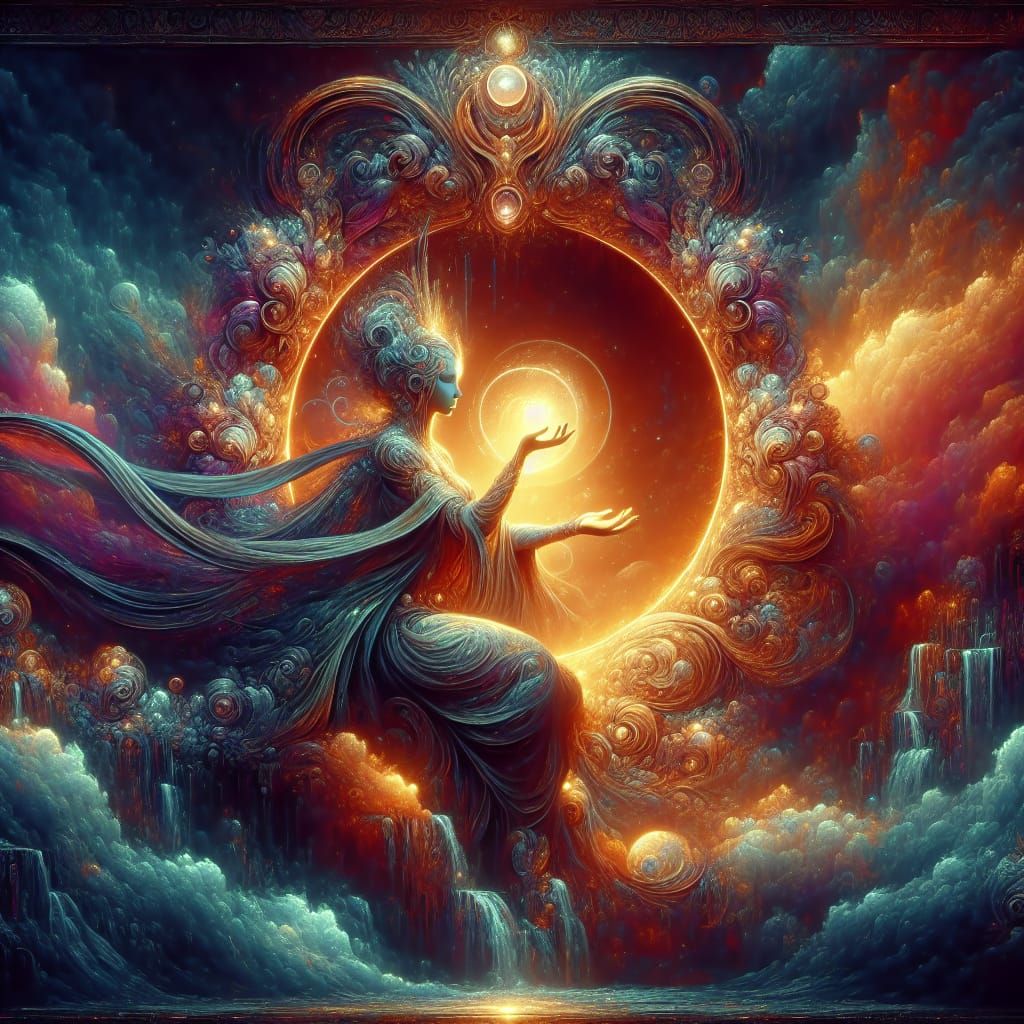 Majestic Spiritual Healer in Detailed Matte Painting Style