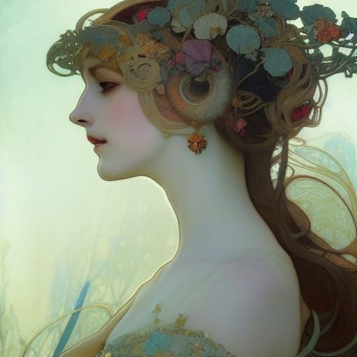 Sleeping Beauty in Art Nouveau Style