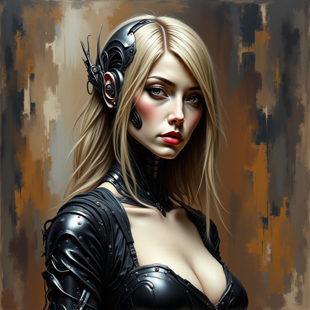 Cybernetic Woman Portrait in Digital Art Style