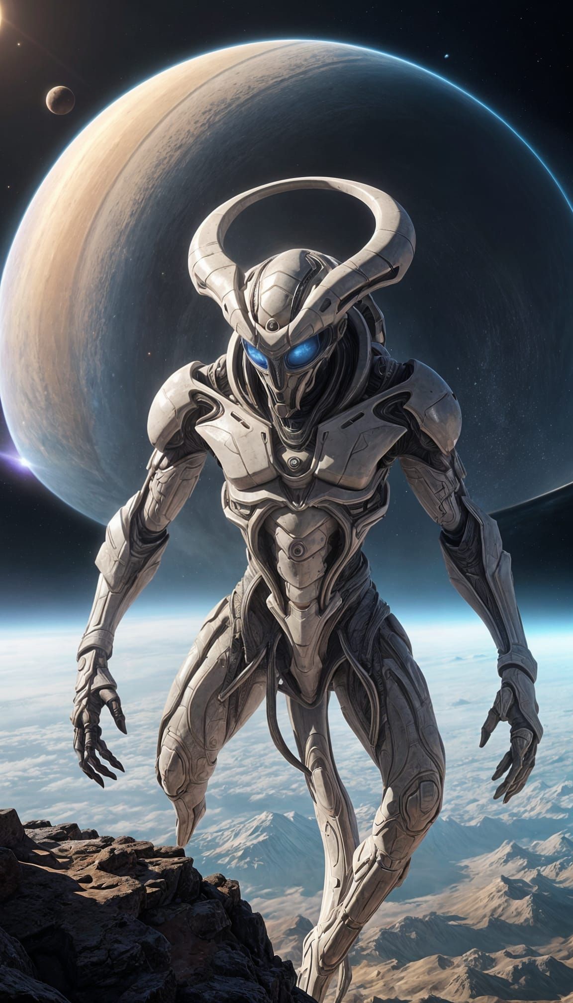 Alien God Floats Above Saturn: 3D Anime Art