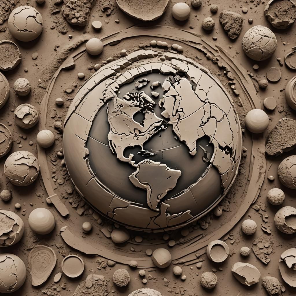 Clay Earth Sculpture: A Miniature World