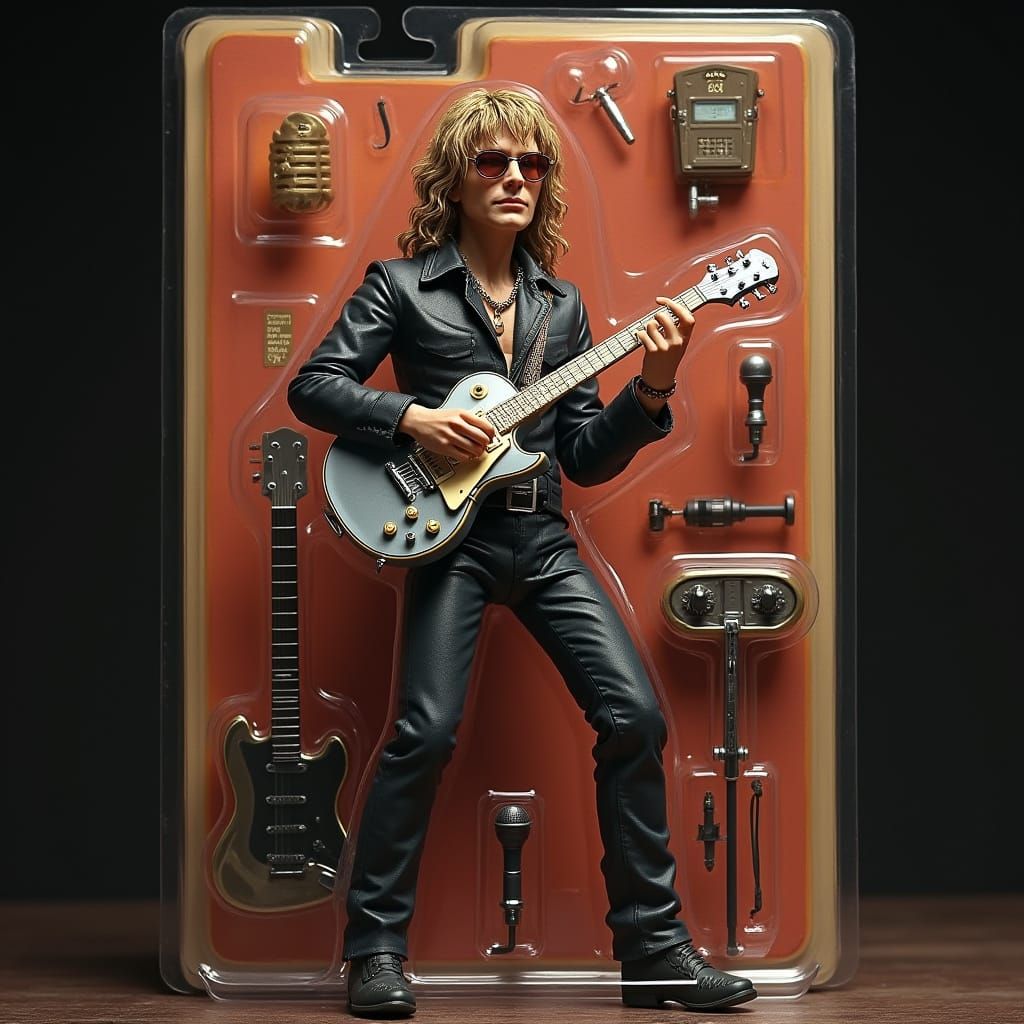 Stylized Bon Jovi Action Figure in Vintage Collectible Style