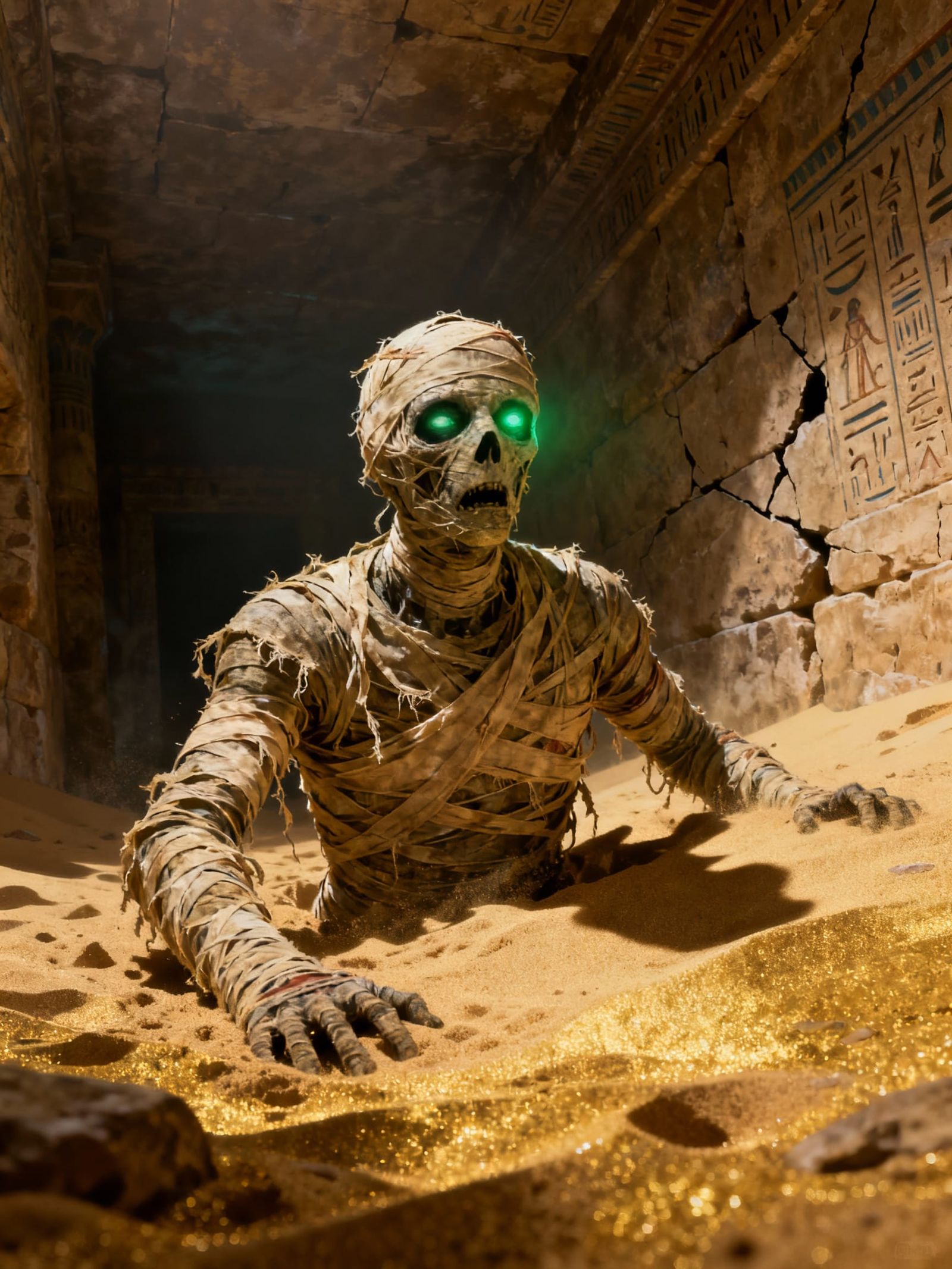 Mummy Rises from Ancient Tomb Sands