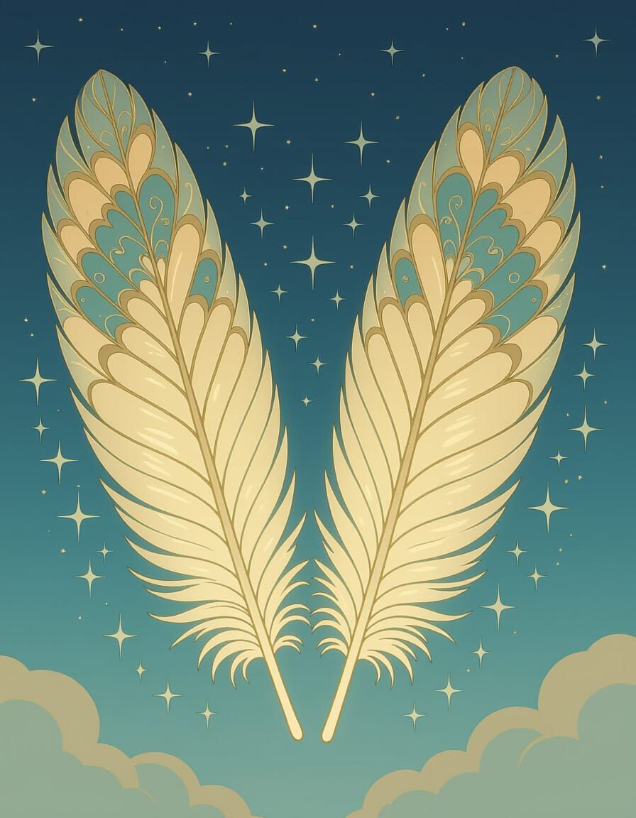 Glowing Owl Feathers in Anime Style