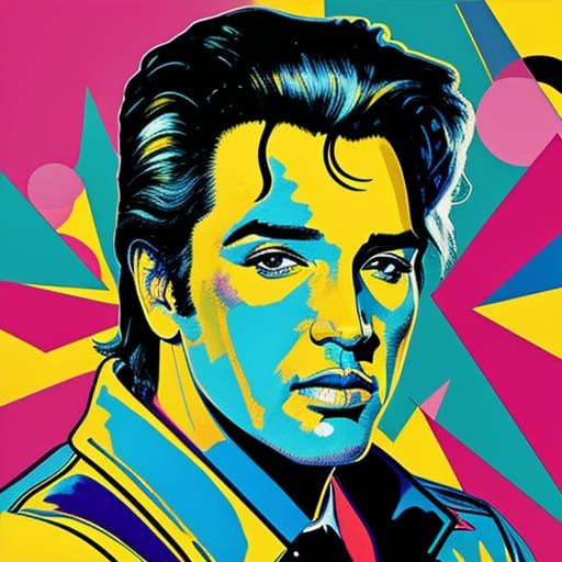 Elvis Portrait in Pop Art Style