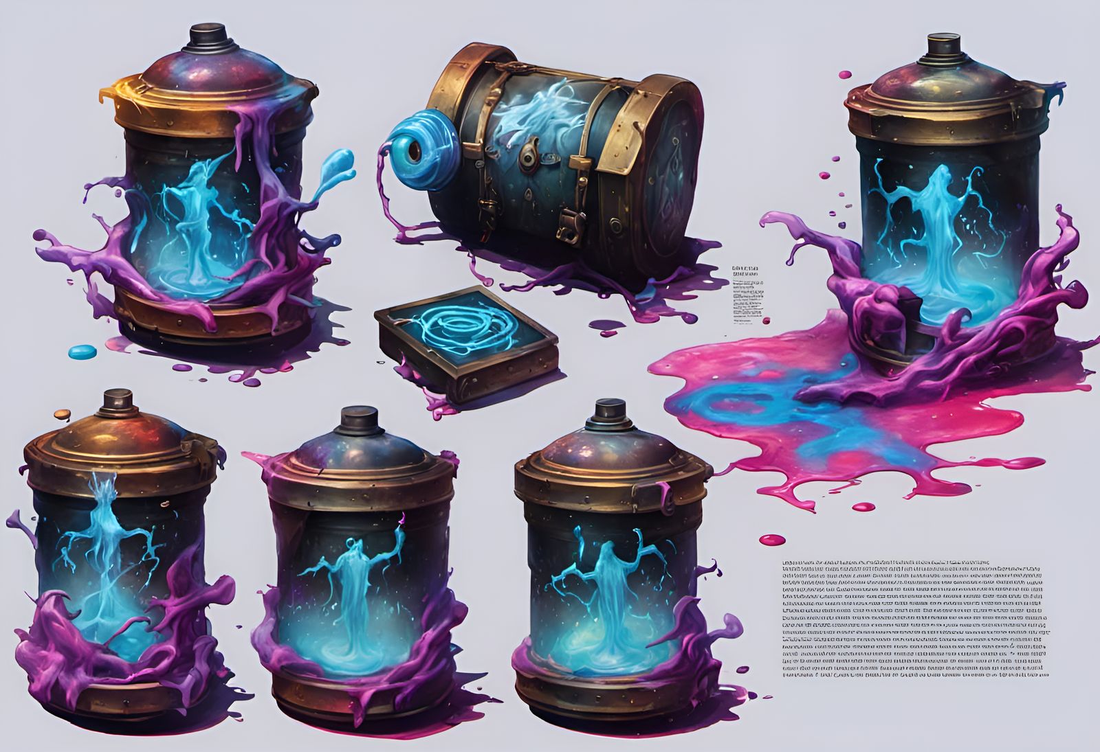 Cursed Soul Entrapment Magic in Graffiti Art Style