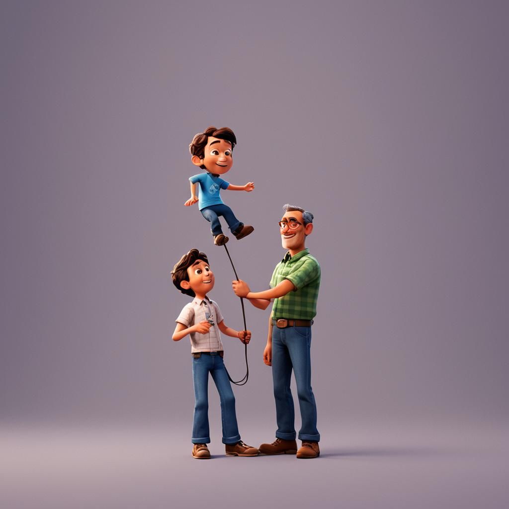 Pixar Style 3D Render of a Father