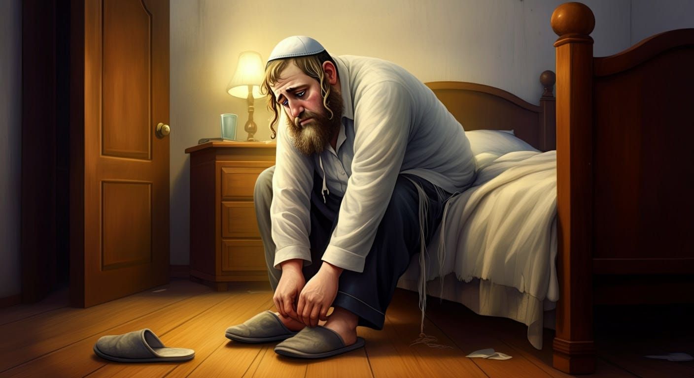 Hasidic Man in Morning Repose