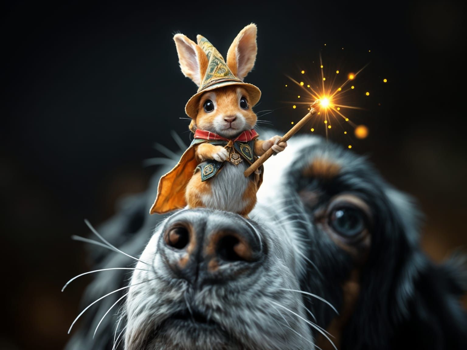 Enchanted Bunny Wizard in Mystical Surroundings