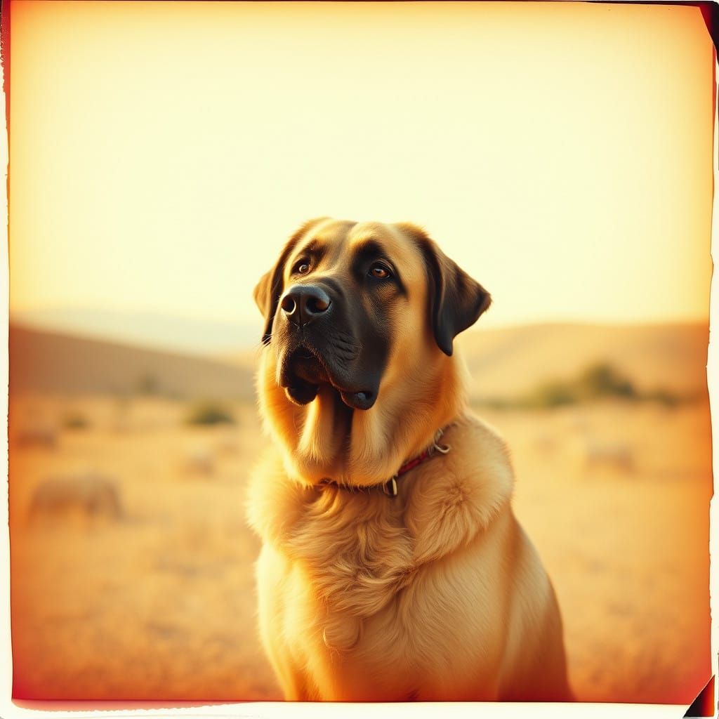 Ethereal Anatolian Shepherd in Warm, Earthy Tones