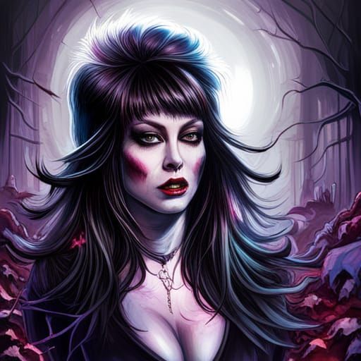 Elvira Zombie Slayer in Graffiti Street Art