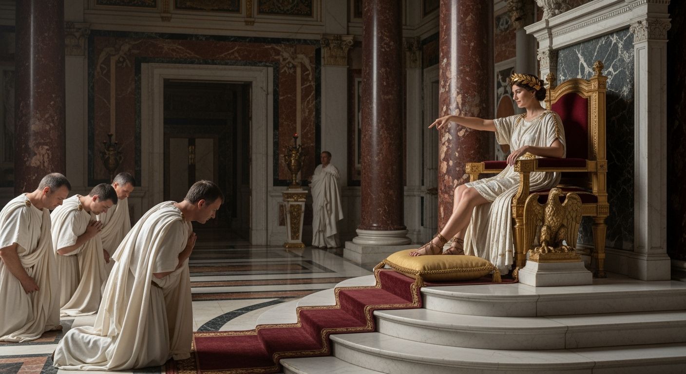 Empress Messalina in Roman Palace Throne Room