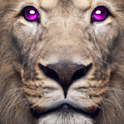 Purple-Eyed Lion Portrait: Professional Studio Photography