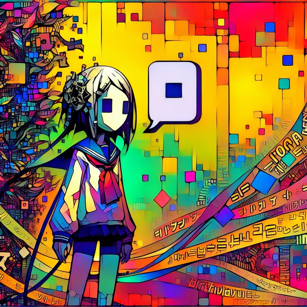 Manga Style Text-to-Speech Character Illustration