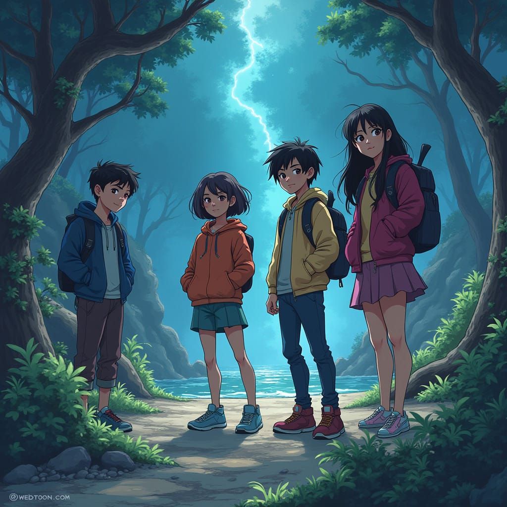 Tall Teenage Heroes Explore Mysterious Isle in Webtoon Comic